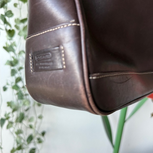 Coach Dark Brown Leather Tote - Picture 4 of 11